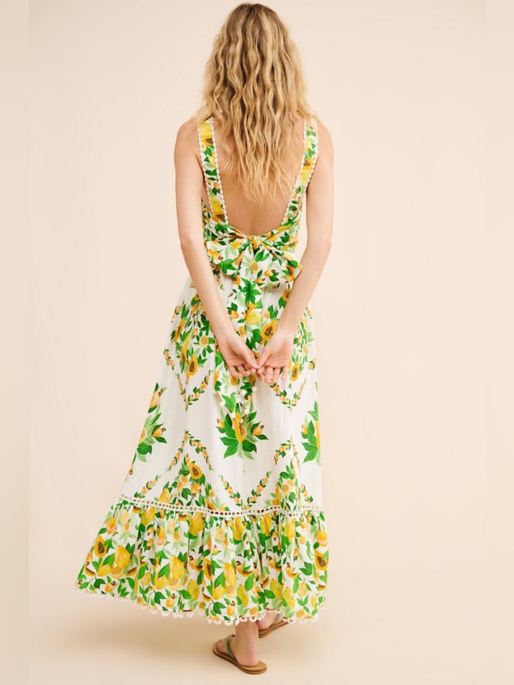FARM Rio White Maxi Dress with Yellow Lemon & Green Leaf Print - Picture 11 of 11